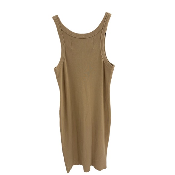 MOTHER MOVE IT Ribbed Racerback Tank Dress Camel Tan Size M - Picture 3 of 4